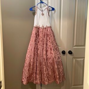 Pink and White Ritzee Girls Size 8 dress